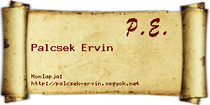 Palcsek Ervin névjegykártya