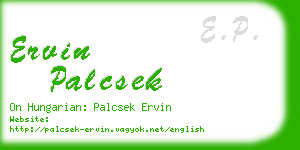 ervin palcsek business card